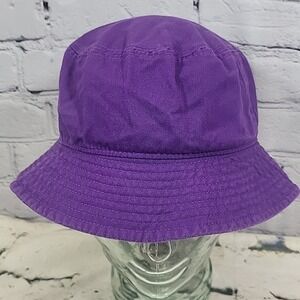Newhattan Bucket‎ Hat Unisex Size S/M Purple Retro Cotton Sun Fishermans Cap